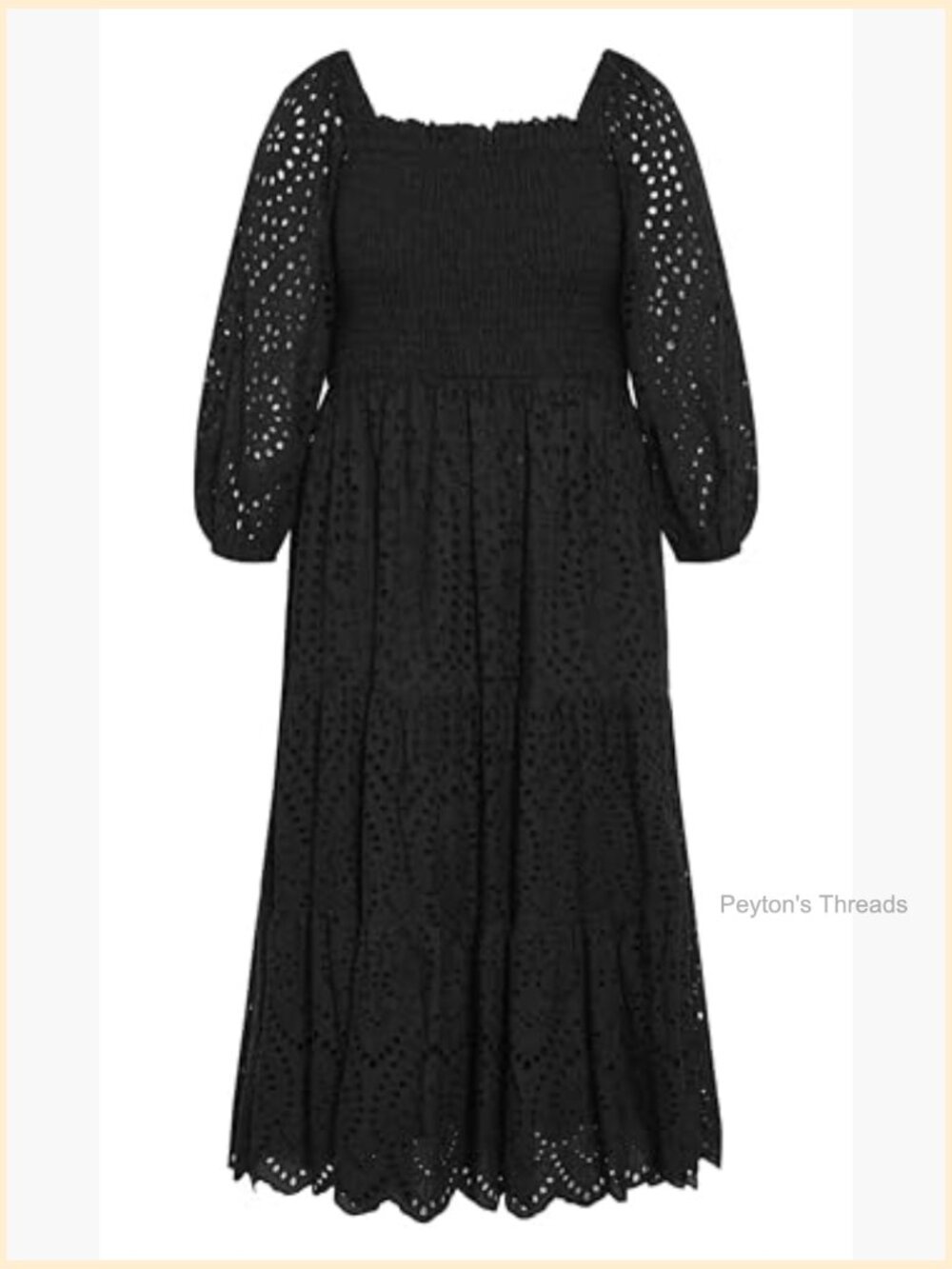 Elbow Sleeve Broderie Plus Size Boho Maxi Dress - Picture 7 of 7